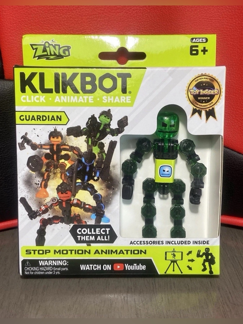 NEW Klikbot Stop Motion Animation Figure Green Guardian Blitz